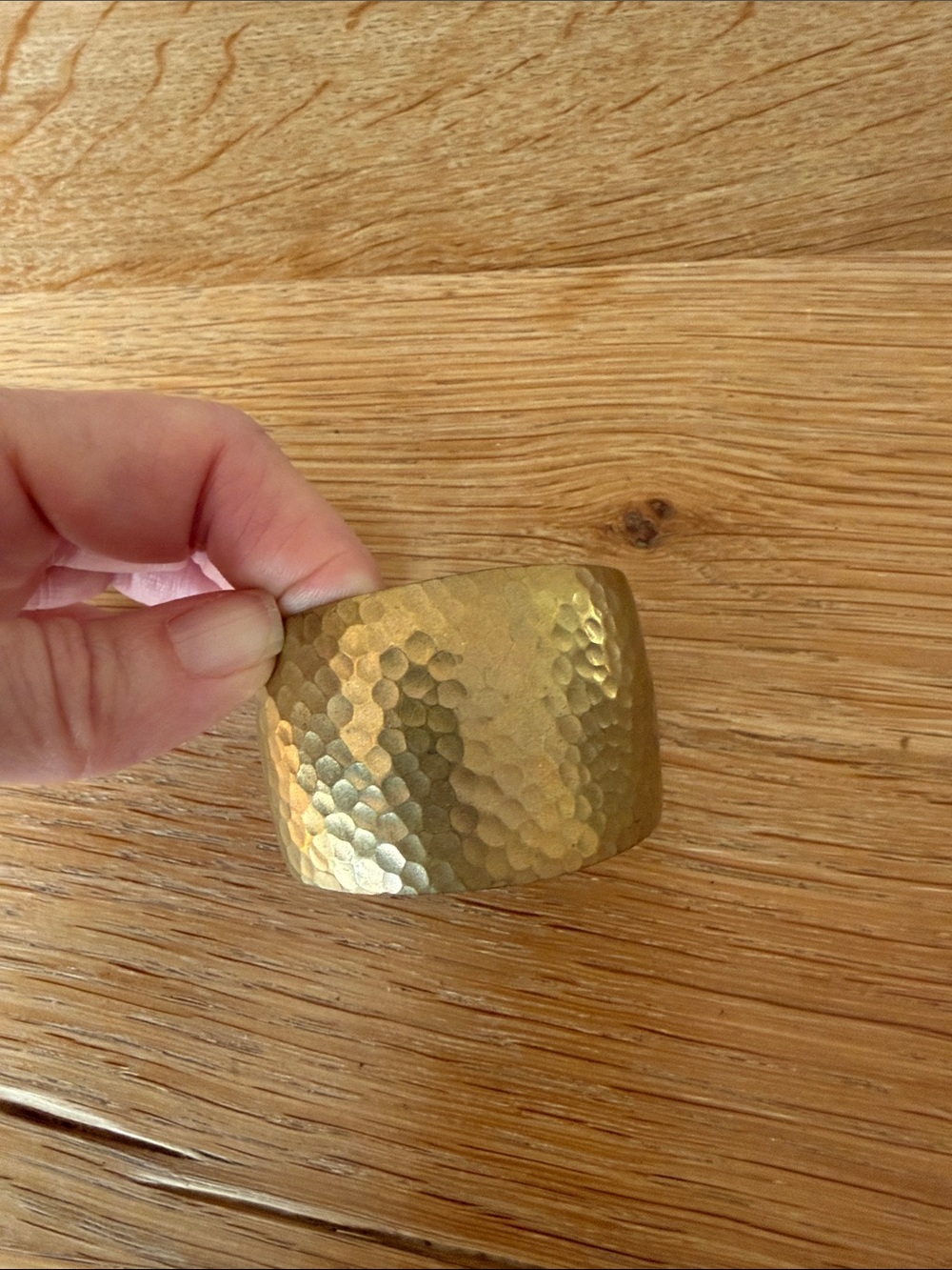 November Maker Hammered Brass Gold Accent Cuff - Home Accents
